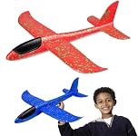 Navoys Two Jumbo 48cm Foam Aeroplane Super Gliders - 18" Large Airplane Toys for Boys and Girls, Great for Outdoor Flying Games & Parties, Glider Plane Toys for Kids