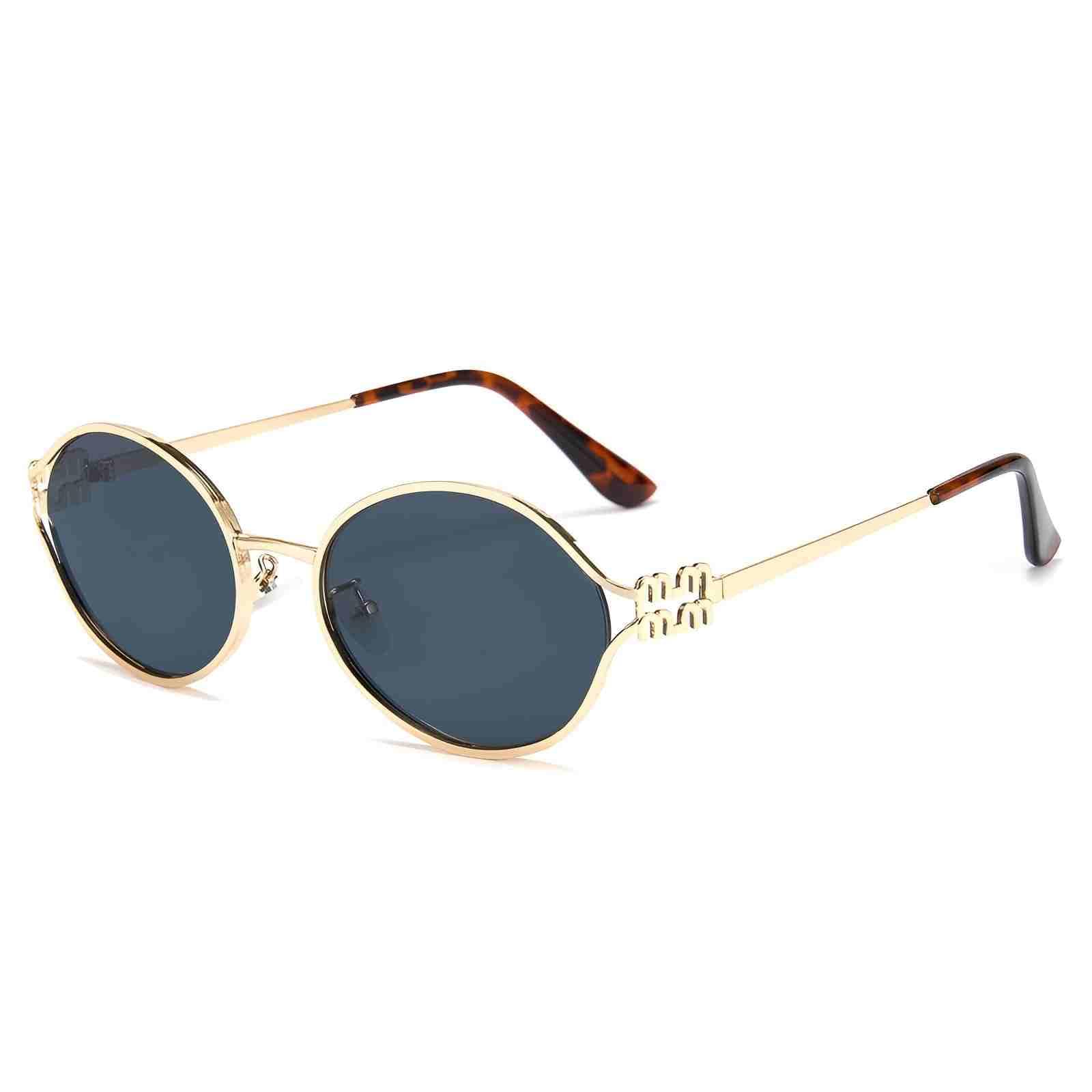 Retro Oval 90s Metal Sunglasses for Women, 2026 Trendy Chic Narrow Gold Sun Glasses Fashion Sunnies 1284-image-49