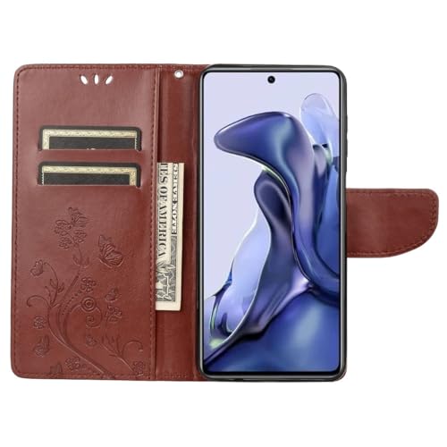 Coque Poco X4 Pro 5G rabat marron avec support de visionnage