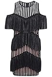 Forever Unique femmes Mindy épaules tombantes métallique ébouriffé Mini Robe   Noir, 10