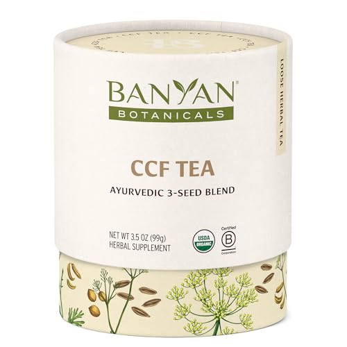 Banyan Botanicals Organic CCF Tea–Cumin Coriander Fennel–Bloating Relief & Digestive Support–Natural Detox Tea–Caffeine-Free Loose Leaf Tea– ½ lb Bulk (90 Servings)– USDA Organic*