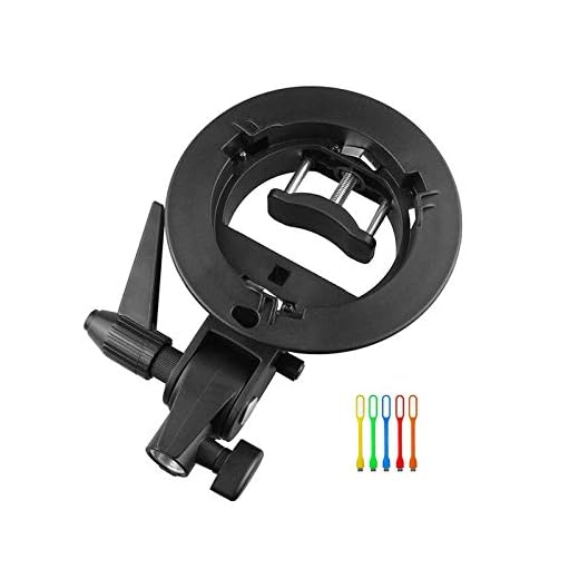 Godox S-Type Bracket Bowens S Mount Holder for Speedlite Flash Snoot Softbox Honeycomb with USB Light