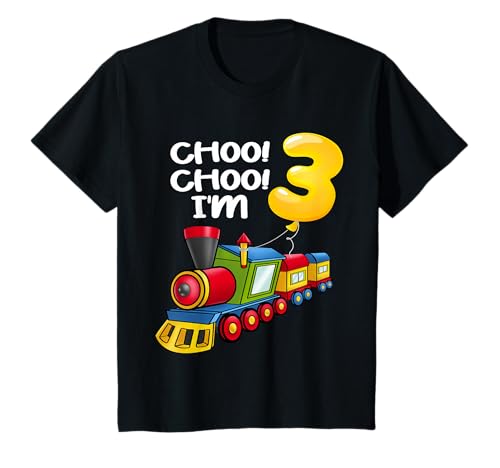 Kids Choo Choo I'm 3 Years Old Locomotive Boys Train 3rd Birthday T-Shirt