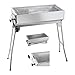 Produktbild rukauf Schaschlikgrill, Mangal mit 61cm Länge, Edelstahl Grill Garten Standgrill, mit Klappbeinen, Holzkohlegrill BBQ