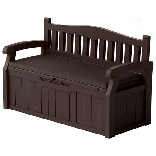 Devoko 80 Gallon Storage Bench with Cushion, Lockable Deck Box