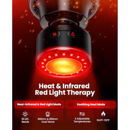 Image of BOB AND BRAD A2 Ultra Heated Massage Gun with Red Light & Infrared Heat, FSA-HSA Eligible Pro Percussion Muscle Massager for Athletes & Full Body Pain Relief with Case, Force Sensor, Birthday Gifts