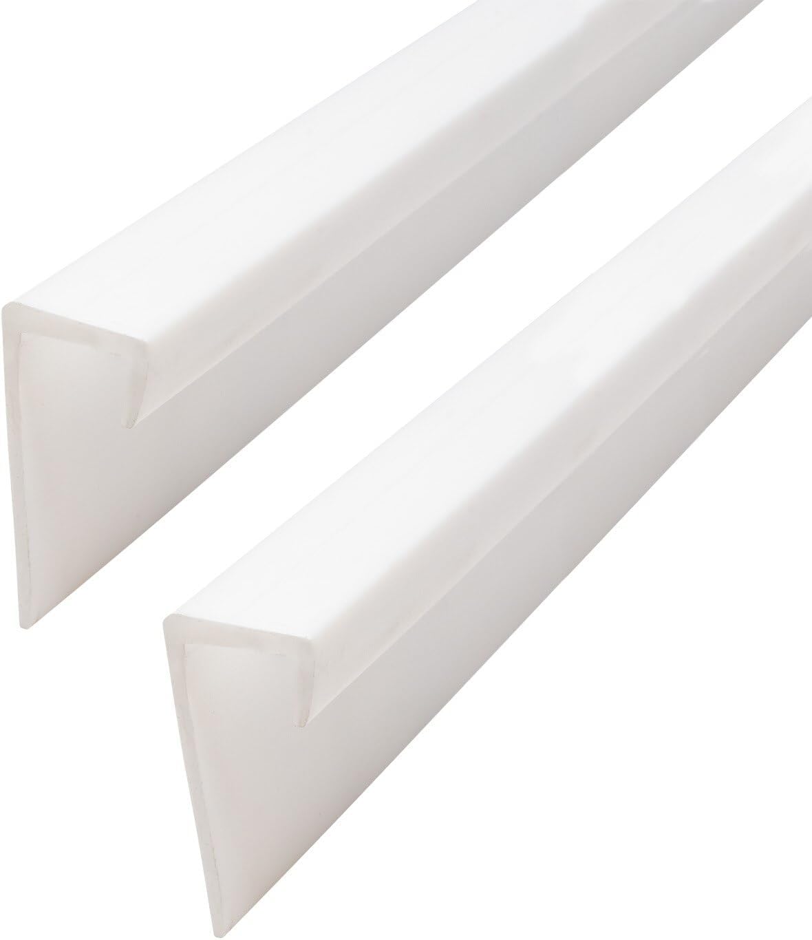 Outwater Plastic J Channel Fits Material 3/8 Inch Thick White Styrene Cap Moulding 8 Foot Length Commercial Pack (Pack of 25, 200 Feet Total)