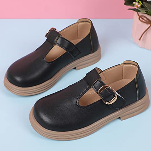 Toddler Girls Fashion Loafers Non Slip Rubber Bottom Shoes with Metal Ring to 𝐌atch The Dress for Little Girls4