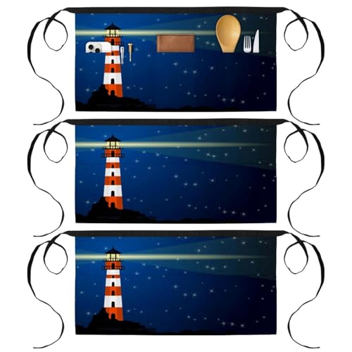 Tablier court de chef pour cuisine restaurant et nettoyage lot de 3