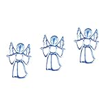 Einfache Kerzen zaubern. 3 Engel Kerzenstifte, Engel Kerzendekorationen, Handgegossen von William Sturt aus Bleifreiem Zinn