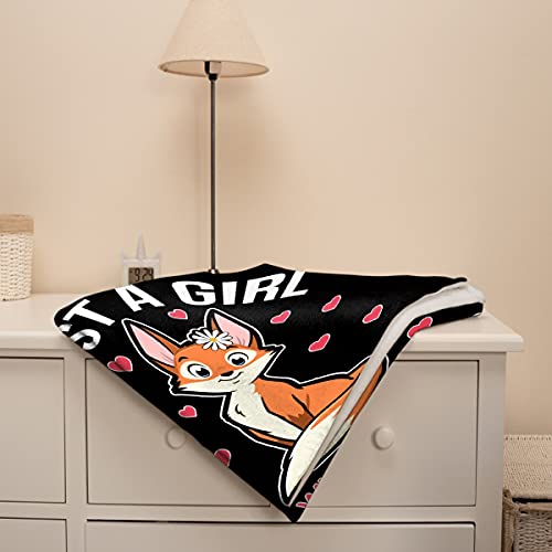Image of Fox Blanket Stuffed Animal Gift for Women Kids Fleece Throws-Just A Girl Who Loves Foxes Lightweight Plush Toddler Christmas Decor Super Soft Flannel Blankets for Bedding Chair-50x60 Inches