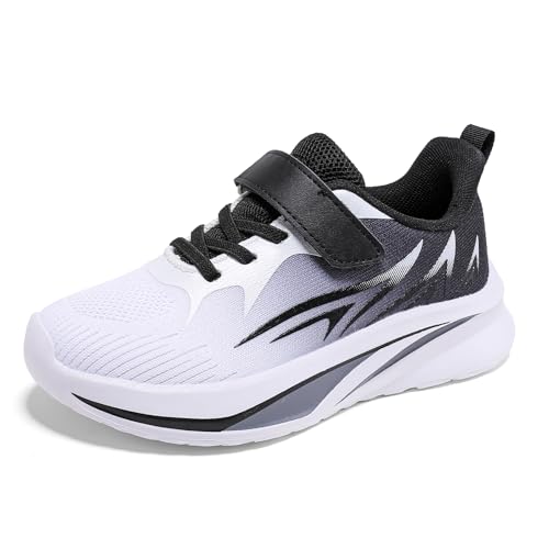 Jawixu Zapatillas de Niños Zapatillas de Correr Deportivas Ligeras Zapatillas Running Niño Sneakers Negro Gris 39EU