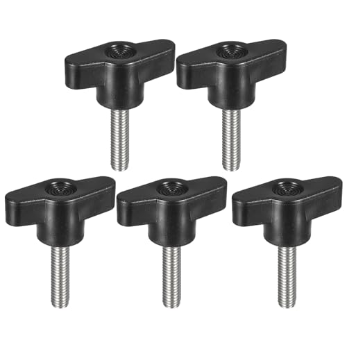 uxcell 5Pcs Clamping Screw Knob, M6 x 25mm Metric 304 Stainless Steel T Shaped Thumb Screws Handle for Quick Remove Hand Tightening Knob Replacement