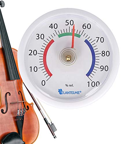 Preisvergleich Produktbild Lantelme Musikinstrumente Hygrometer Selbstklebend Geige Gitarre Violine Musik Koffer Mini Luftfeuchtemesser 8009