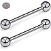 SCERRING Grade 23 Titanium Externally Threaded Nipple Bar Barbell Rings Piercing Retainer 16G 7/8Inch Sold as a Pair