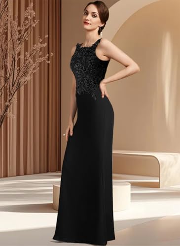 WangLiJun 2 Pieces Mother of The Bride Dresses with Jacket Lace Appliques Floor Length Dresses for Women Formal WLJ1444