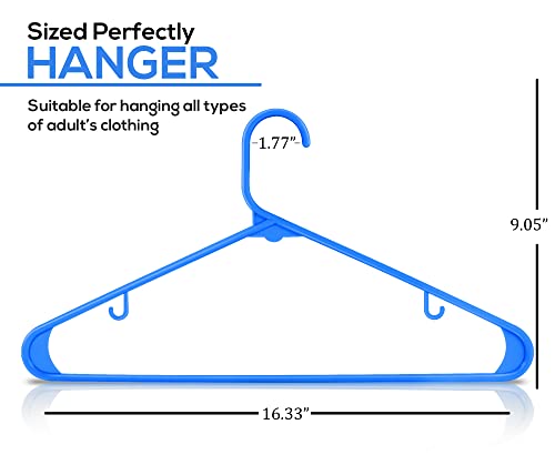 Utopia Home Plastic Hangers 200 Pack - Clothes Hanger With Hooks - Durable & Space Saving Coat Hanger - Heavy Duty Blue Hangers For Coats, Skirts, Pants, Dress, Etc. #TOP1