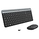 Logitech MK470 Slim Combo Kabelloses Tastatur-Maus-Set, 2.4 GHz Verbindung via Nano-USB-Empfänger, 10m Reichweite, 18-Monate Batterielaufzeit, PC/Laptop, Deutsches QWERTZ-Layout - Graphit