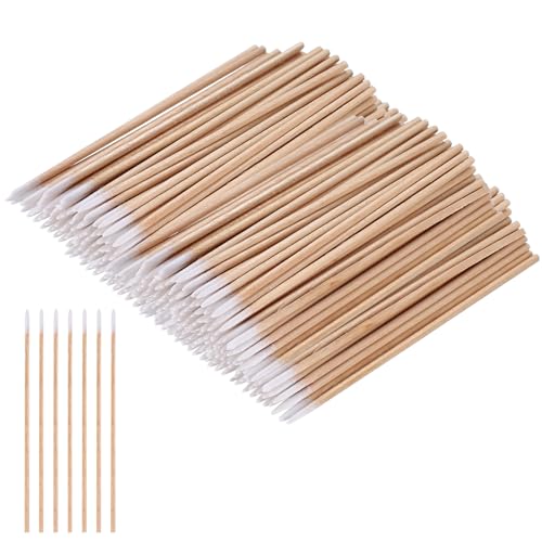 800 Pcs Long Cotton Buds, 3.94 inch Cotton Swabs Wood Sticks with Pointed Tips Applicator for Nail Art Eyebrow Beauty Tattoo Make-up Color Seam Dedicated Dirty Picking Cleaning