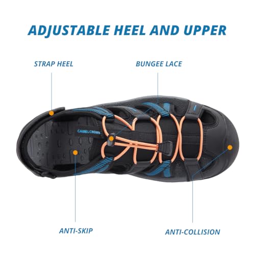 Image of CAMEL CROWN Hiking Sandals for Men Waterproof Closed Toe Water Sandals Athletic Outdoor Sandals Adjustable Summer Sandals for Beach Sport Fishing Walking