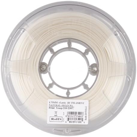 eSUN 1.75mm Elastic 85A TPE 3D Printer Filament 0.5KG Spool (1.1lbs), Natural White