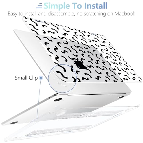 Image of MEEgoodo Case for M5 /M4 /M3 /M2 MacBook Air 13 inch 2026 2025 2024 2022, Fit Model A3449 /A3240 /A3113 /A2681, Case Compatible with MacBook Air 13.6-inch, Cartoon Line