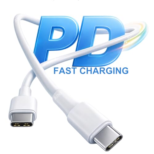 Image of AINE 45W USB Type C To C PD Charging Cable (White) | Compatible for Pixel 10 Pro XL /10 /10a /9 Pro /9a /8 Pro /8 /7 Pro /7 /7A /6 Pro /6 /6a /5, Laptop /Tablet | Original Superfast Charge