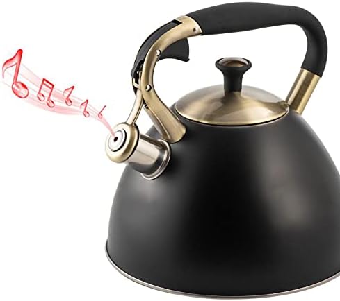 NBWS Traditional Stove-top Kettle with Whistle, Suitable for All Hob Types Including Induction and Cast Iron, Stainless Steel, Capacity: 3 L, Silver