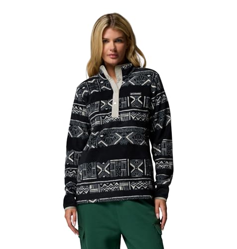 Image of Columbia Womens Benton Springs Printed 1/2 Snap, Black Deschutes Days, Large