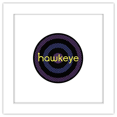Poster Marvel Hawkeye Bullseye logo wall art encadré blanc de 30,5 x 30,5 cm
