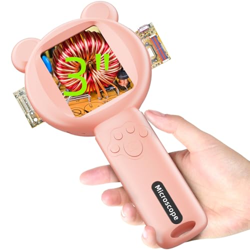 2.8" Screen Magnifying Glass Kids Microscope: Handheld Digital Portable Pocket