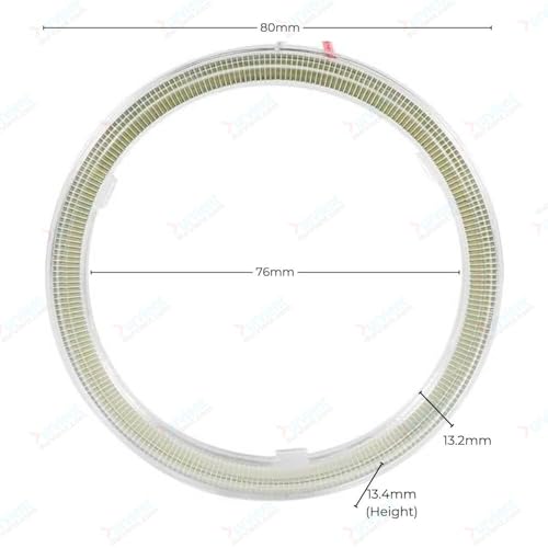 Image of 80mm Angel Eye DRL Halo Ring with Amber Indicators, 4PC, Radiant White LED, Direct Fit