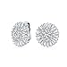 Suite Nuptiale Baguette Ronde Pave CZ Mariage Zircone Cubique Clips Oreilles Non Percées Pour FeMM elaiton Plaqué Argent