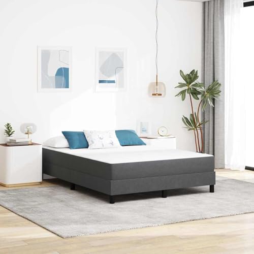 Kaloriko Colchón de cama con colchón gris 160 x 200 cm, funda de tela, marco de cama king size, muebles de dormitorio duraderos, alta capacidad de adaptación