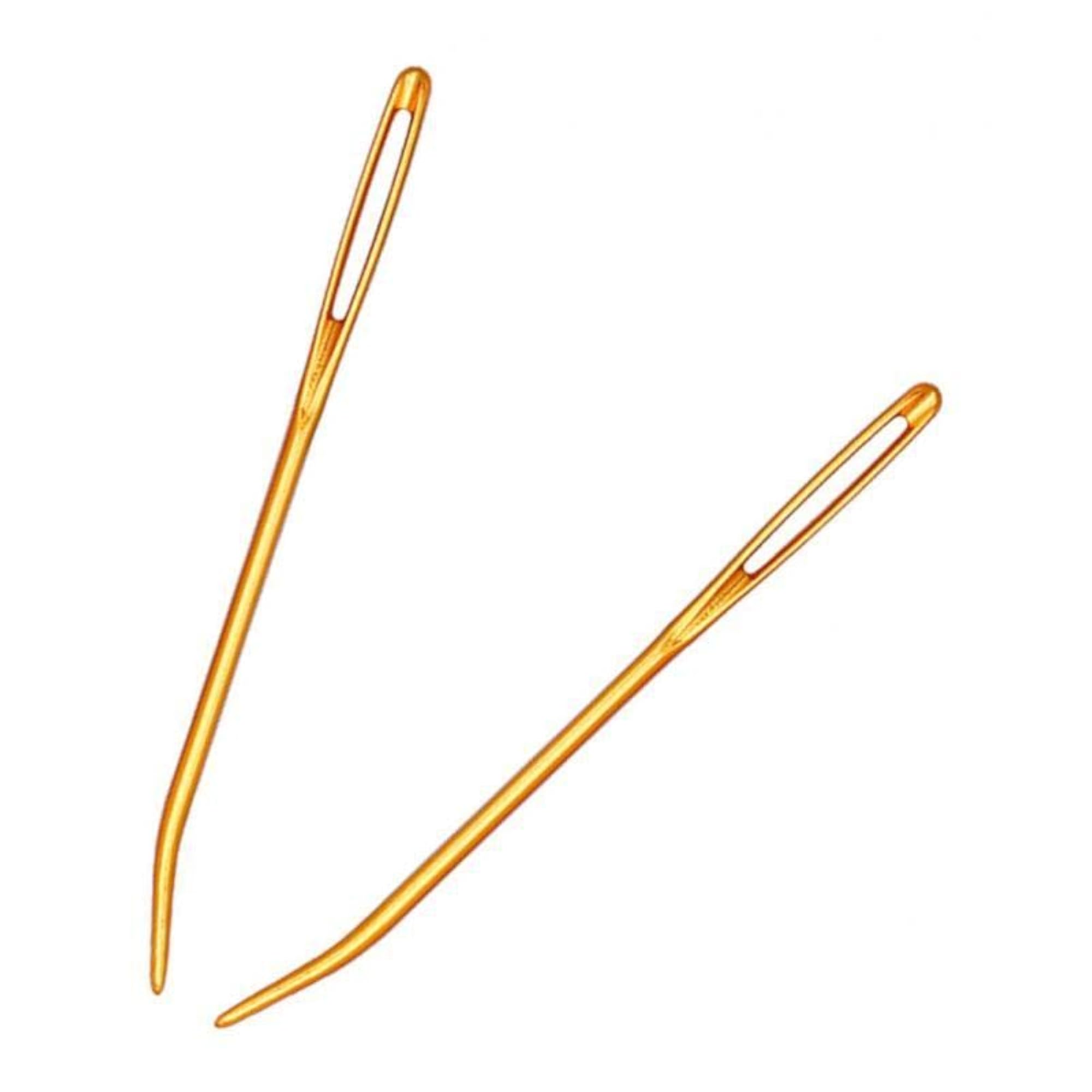 9x2pcs Aluminium Large-Eye Bent Tip Tapestry Darning Needles