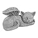 EVGATSAUTO Pet Memorial Statue, Waterproof Durable Vivid Hand Carved Decorative Pet Garden Statue for Indoor (Angel Cat)