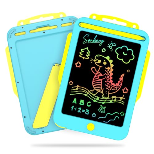 Songkang LCD Writing Tablet for Kids 8.5 Inch, Color Drawing Pad with Back Display Stand, Reusable Learning Toy, Birthday Gift, Holiday Gift for 3 4 5 6 7 8 9 10 Year Old Boys Girls (Blue)