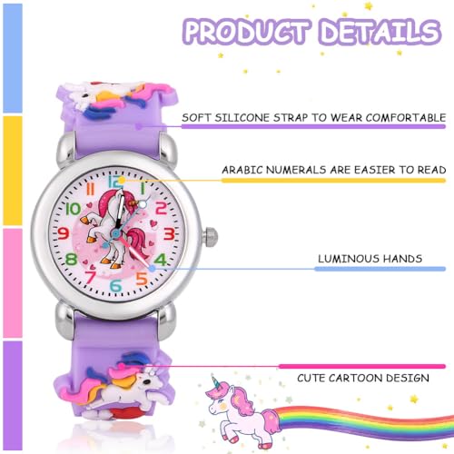 OFFCUP Kids Watch, 3D Cute Cartoon Toy Watches, Silicone Band Wrist Watches for Kids, Analogue Quartz Watch Gift for Boys and Girls Age 3-11 Years Old - Image 5