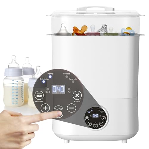 Baby Bottle Sterilizer & Dryer, 4-in-1 Electric Steam Baby Bottle Sterilizer and...
