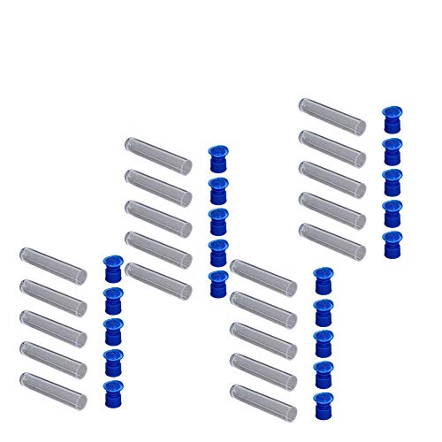 Othmro 300Pcs Clear Plastic Test Tubes with Blue Caps, 12mmx60mm Mini Test Tubes with Lids, for Jewelry Seed Beads Powder Spice Liquid Experiment Yeast Specimen Sample Laboratory