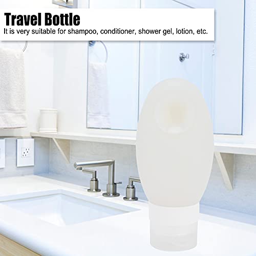 Mumusuki Travel Shampoo Bottles, Silicone Travel Bottles with Suction Cup Traveling Size Liquid Containers for Shampoo Toiletries (White) - Image 3