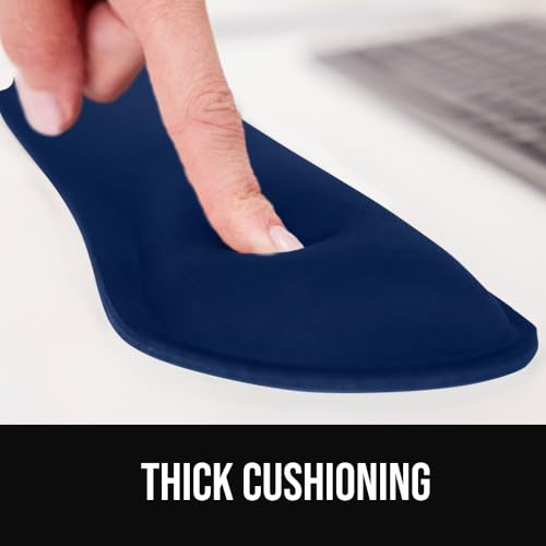 Image of GORILLA GRIP Silky Gel Memory Foam Wrist Rest for Computer Keyboard, Mouse, Ergonomic Design for Typing Pain Relief, Desk Pads Support Hand and Arm, Mousepad Rests, Stain Resistant, 2 Piece Pad, Navy