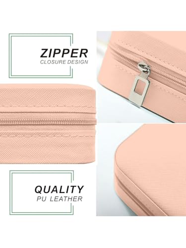 Image of Cortina Small Pu Leather Jewellery Organiser Box | Portable Travel Jewelry Storage Case For Women & Girl - Ring, Pendant, Earring, Necklace, Bracelet - Beige
