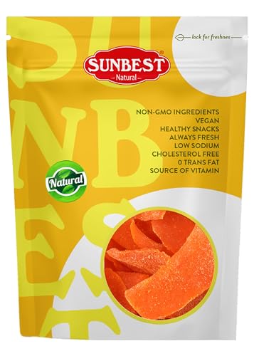 Sunbest Natural Dried Mango Slices 48 Oz (3 lbs) 1 Pack - Tropical & Juicy Cut Fruit Treat - Vegan, Kosher Certified, Non-GMO - Perfect Healthy Snack & High in Antioxidants