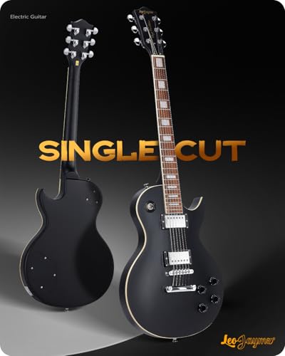 Image of Leo Jaymz SC Series Electric Guitar - Mahogany Body, Laurel Fingerboard, Dual Humbuckers, Tune-O-Matic Bridge, C Neck, 18:1 Tuners (Matt Black X)