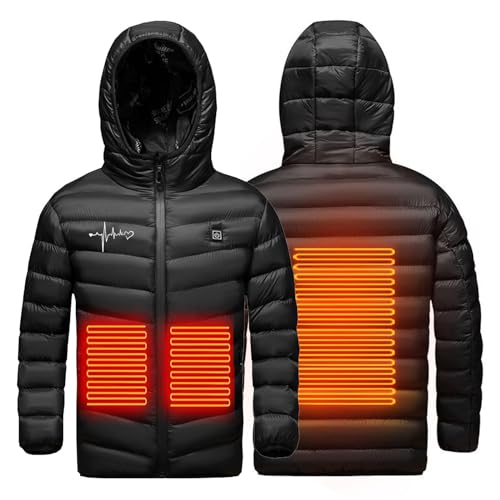 Boy Girl Heated Jacket Kid Hood Jackets USB Electric Heated Coat Windproof Body Warmer 3 Adjustable Temperature Jacket