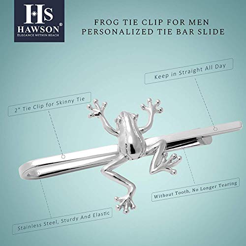 HAWSON Silver 2 inch Tie Bar Clip for Men Animal Skinny Tie Clips for Necktie Daily Life with Gift Box4