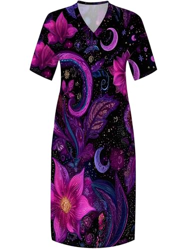 Image of SUZONANA Plus Size Dresses for Curvy Women African Print American Dress Summer Outfits Casual Loose with Pocket