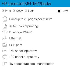 HP LaserJet MFP M235sdw All-in-One Laser Wireless Printer, Scan/Copy, Black & White, Duplex, Best-for-Office — photo 3 of 6