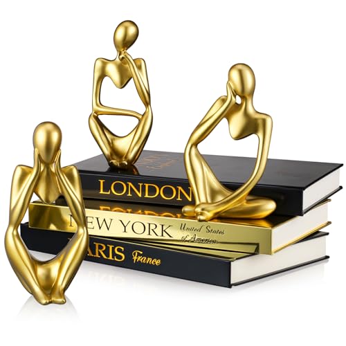 Set de 6 Figuras Decorativas Doradas y Negras para Mesa